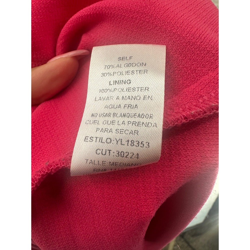 UA Los Angeles Pink Textured Fit Flare Mini Dress Cutout Back Sleeveless M - Picture 7 of 11